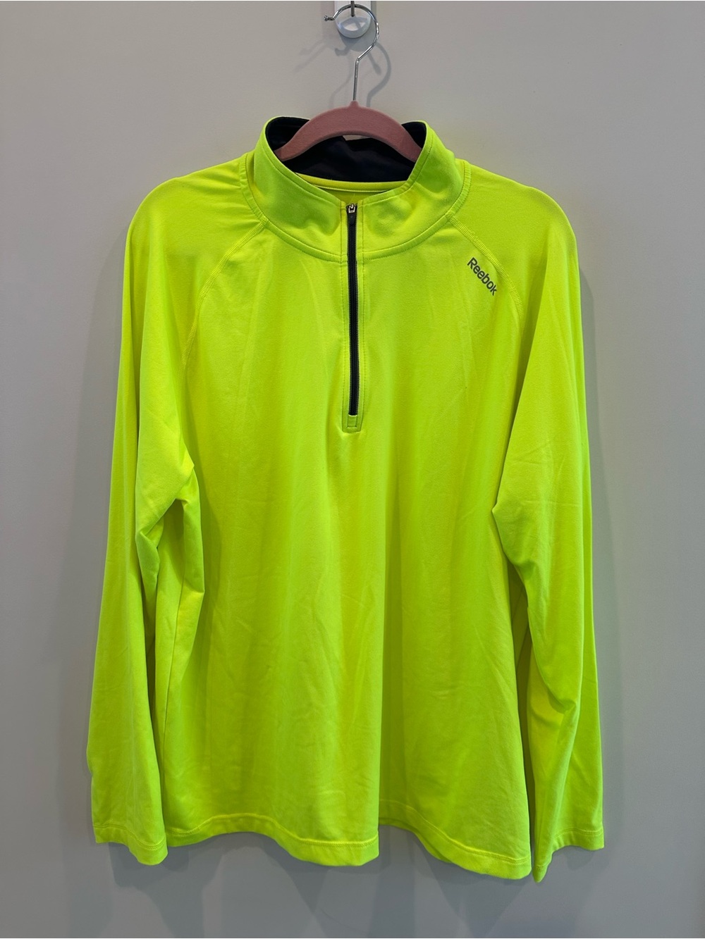 Reebok Men’s Neon Yellow Half-Zip Performance Jacket